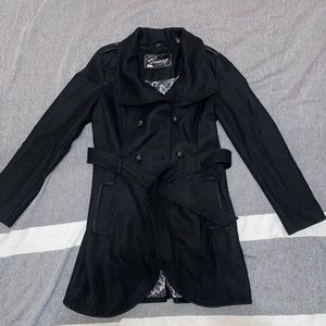 Black Guess Peacoat